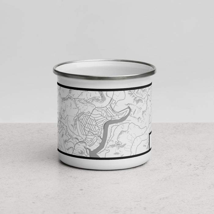 Front View Custom Jonestown Texas Map Enamel Mug in Classic