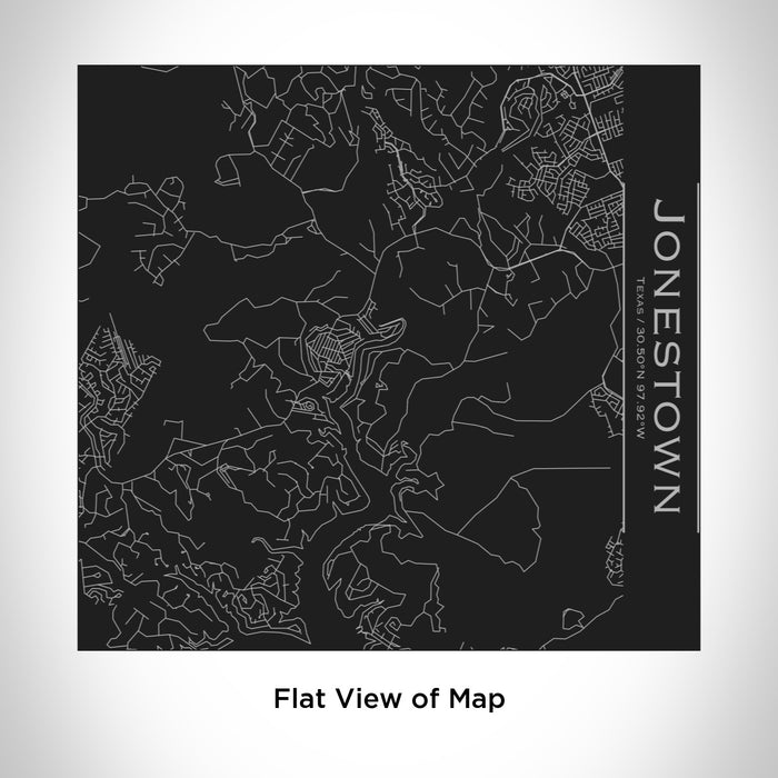 Rendered View of Jonestown Texas Map Engraving on 17oz Stainless Steel Insulated Tumbler in Black