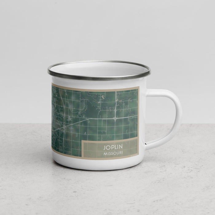 Right View Custom Joplin Missouri Map Enamel Mug in Afternoon