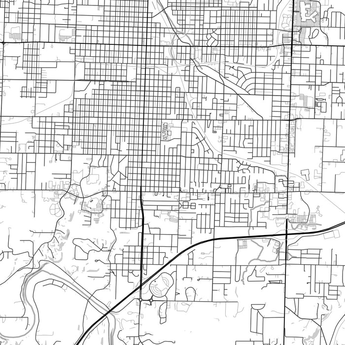 Joplin Missouri Map Print in Classic Style Zoomed In Close Up Showing Details