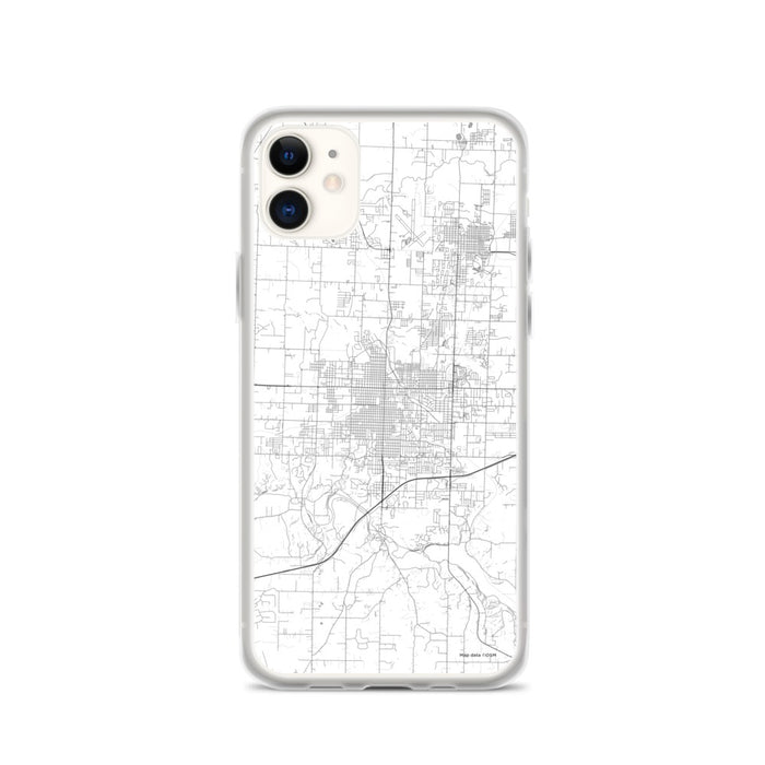 Custom iPhone 11 Joplin Missouri Map Phone Case in Classic