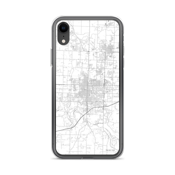 Custom iPhone XR Joplin Missouri Map Phone Case in Classic