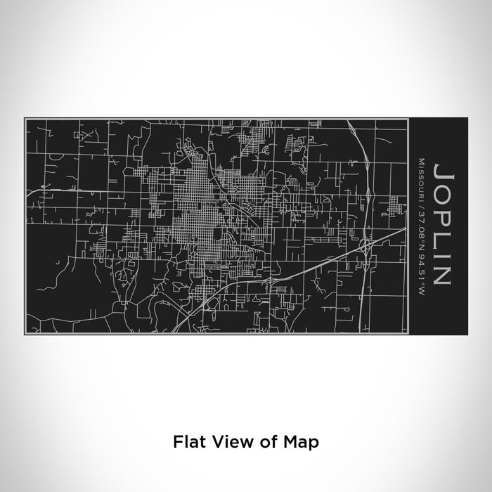 Rendered View of Joplin Missouri Map Engraving on 17oz Stainless Steel Insulated Cola Bottle in Black