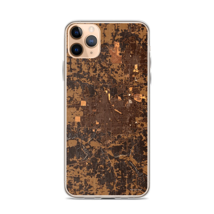 Custom iPhone 11 Pro Max Joplin Missouri Map Phone Case in Ember