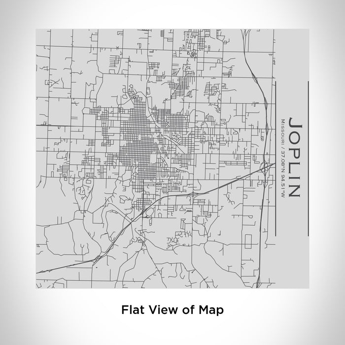 Rendered View of Joplin Missouri Map Engraving on 17oz Stainless Steel Insulated Tumbler