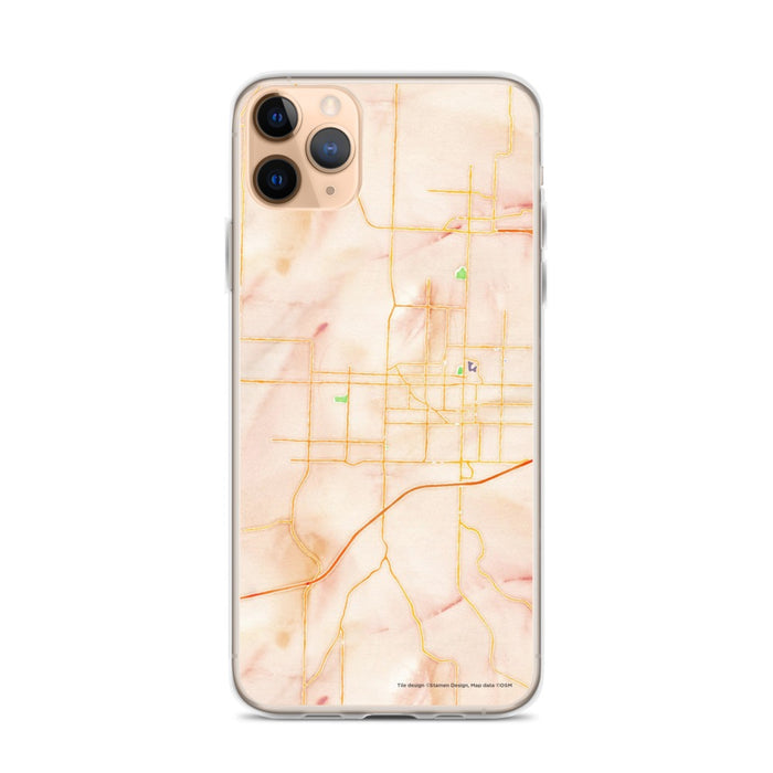 Custom iPhone 11 Pro Max Joplin Missouri Map Phone Case in Watercolor