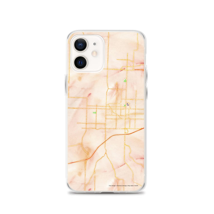 Custom iPhone 12 Joplin Missouri Map Phone Case in Watercolor