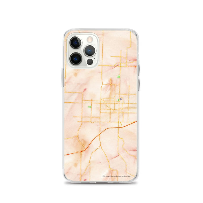 Custom iPhone 12 Pro Joplin Missouri Map Phone Case in Watercolor