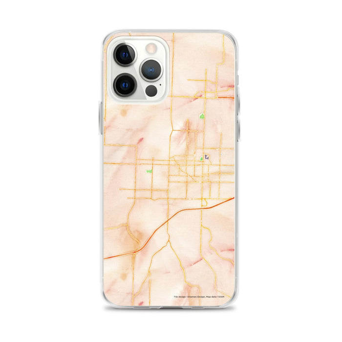 Custom iPhone 12 Pro Max Joplin Missouri Map Phone Case in Watercolor
