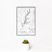 12x18 Jordan Lake North Carolina Map Print Portrait Orientation in Classic Style With Small Cactus Plant in White Planter