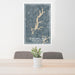 24x36 Jordan Lake North Carolina Map Print Portrait Orientation in Afternoon Style Behind 2 Chairs Table and Potted Plant
