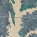 Jordan Lake North Carolina Map Print in Afternoon Style Zoomed In Close Up Showing Details