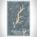 Jordan Lake North Carolina Map Print Portrait Orientation in Afternoon Style With Shaded Background
