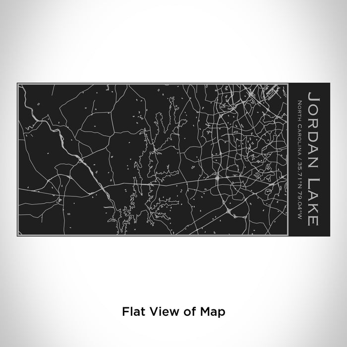 Rendered View of Jordan Lake North Carolina Map Engraving on 17oz Stainless Steel Insulated Cola Bottle in Black