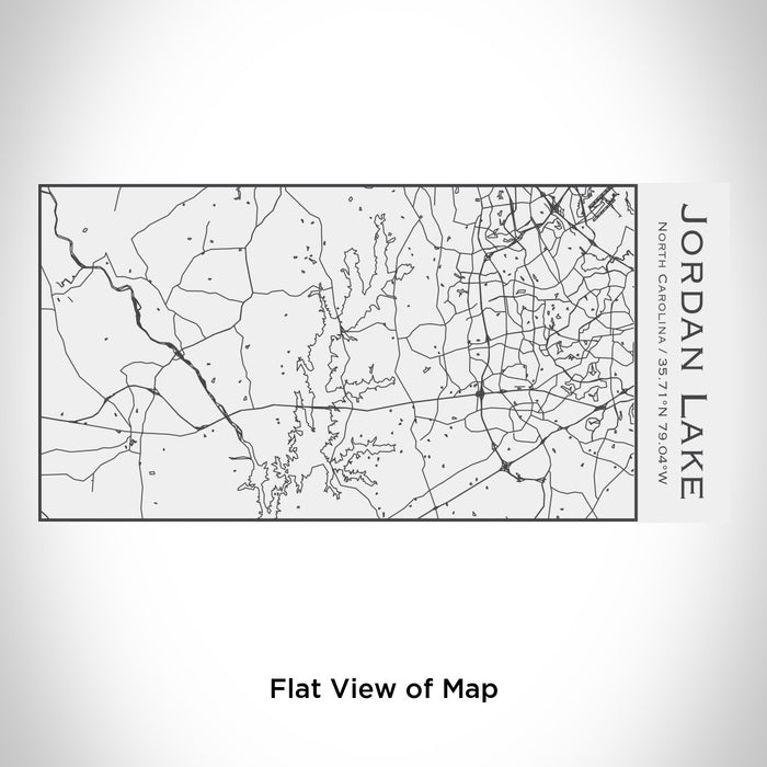 Rendered View of Jordan Lake North Carolina Map Engraving on 17oz Stainless Steel Insulated Cola Bottle in White