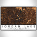 Jordan Lake North Carolina Map Print Landscape Orientation in Ember Style With Shaded Background