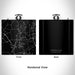 Rendered View of Jordan Lake North Carolina Map Engraving on 6oz Stainless Steel Flask in Black