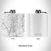 Rendered View of Jordan Lake North Carolina Map Engraving on 6oz Stainless Steel Flask in White