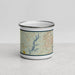Front View Custom Jordan Lake North Carolina Map Enamel Mug in Woodblock