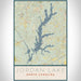 Jordan Lake North Carolina Map Print Portrait Orientation in Woodblock Style With Shaded Background