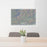 24x36 Joshua Tree National Park Map Print Lanscape Orientation in Afternoon Style Behind 2 Chairs Table and Potted Plant