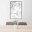 24x36 Joshua Tree National Park Map Print Portrait Orientation in Classic Style Behind 2 Chairs Table and Potted Plant