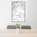 24x36 Joshua Tree National Park Map Print Portrait Orientation in Classic Style Behind 2 Chairs Table and Potted Plant