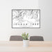 24x36 Joshua Tree National Park Map Print Landscape Orientation in Classic Style Behind 2 Chairs Table and Potted Plant