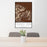 24x36 Joshua Tree National Park Map Print Portrait Orientation in Ember Style Behind 2 Chairs Table and Potted Plant