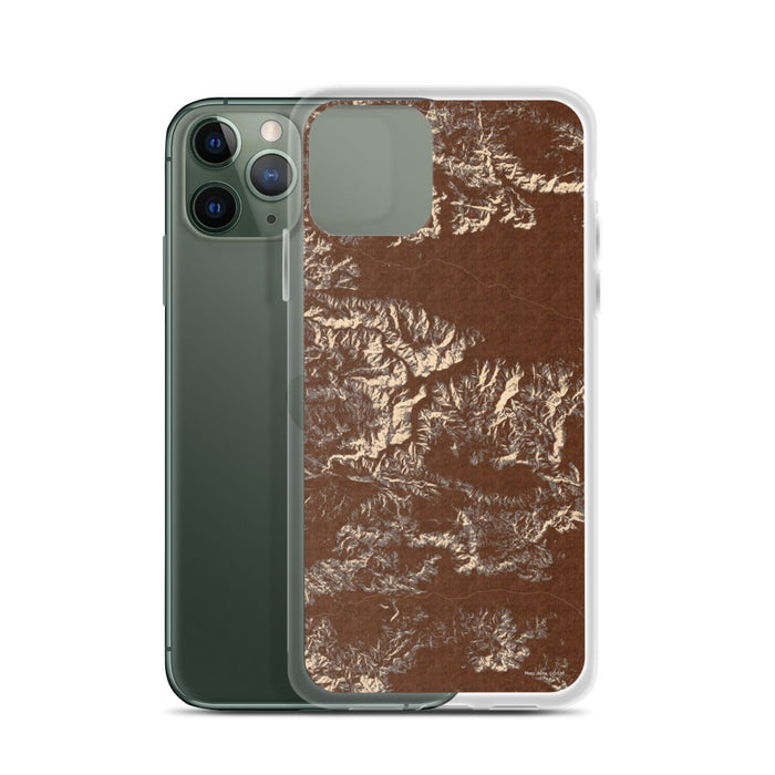 Custom Joshua Tree National Park Map Phone Case in Ember on Table with Laptop and Plant