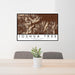 24x36 Joshua Tree National Park Map Print Landscape Orientation in Ember Style Behind 2 Chairs Table and Potted Plant
