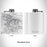 Rendered View of Joshua Tree National Park Map Engraving on 6oz Stainless Steel Flask in White