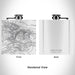 Rendered View of Joshua Tree National Park Map Engraving on 6oz Stainless Steel Flask in White