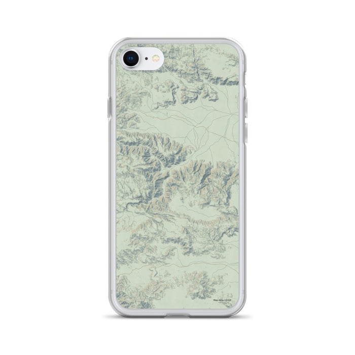 Custom Joshua Tree National Park Map iPhone SE Phone Case in Woodblock