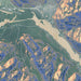 Juneau Alaska Map Print in Afternoon Style Zoomed In Close Up Showing Details