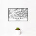 12x18 Juneau Alaska Map Print Landscape Orientation in Classic Style With Small Cactus Plant in White Planter