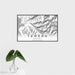 16x24 Juneau Alaska Map Print Landscape Orientation in Classic Style With Tropical Plant Leaves in Water