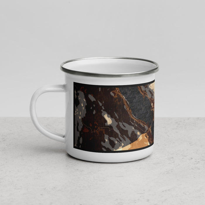 Left View Custom Juneau Alaska Map Enamel Mug in Ember