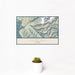 12x18 Juneau Alaska Map Print Landscape Orientation in Woodblock Style With Small Cactus Plant in White Planter