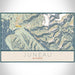 Juneau Alaska Map Print Landscape Orientation in Woodblock Style With Shaded Background