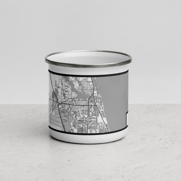 Front View Custom Jupiter Florida Map Enamel Mug in Classic