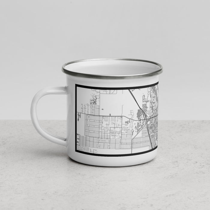 Left View Custom Jupiter Florida Map Enamel Mug in Classic