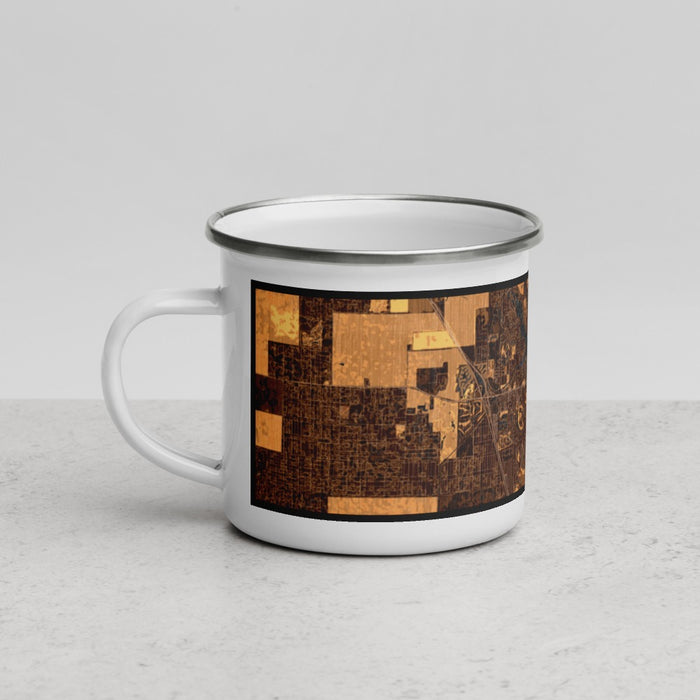 Left View Custom Jupiter Florida Map Enamel Mug in Ember