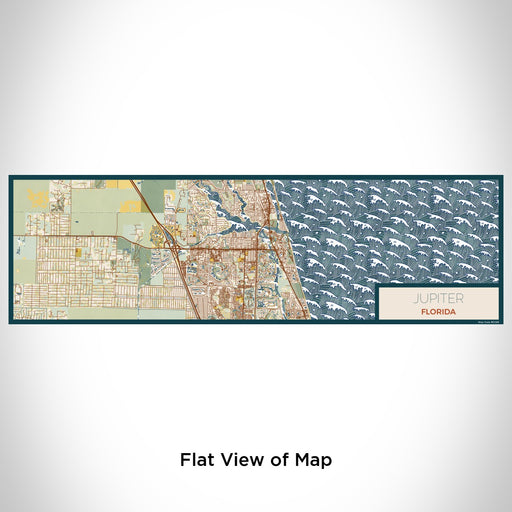 Flat View of Map Custom Jupiter Florida Map Enamel Mug in Woodblock