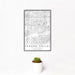 12x18 Jurupa Valley California Map Print Portrait Orientation in Classic Style With Small Cactus Plant in White Planter