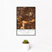 12x18 Jurupa Valley California Map Print Portrait Orientation in Ember Style With Small Cactus Plant in White Planter