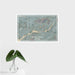 16x24 Jurupa Valley California Map Print Landscape Orientation in Afternoon Style With Tropical Plant Leaves in Water
