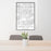 24x36 Jurupa Valley California Map Print Portrait Orientation in Classic Style Behind 2 Chairs Table and Potted Plant
