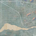 Jurupa Valley California Map Print in Afternoon Style Zoomed In Close Up Showing Details