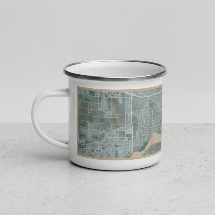 Left View Custom Jurupa Valley California Map Enamel Mug in Afternoon